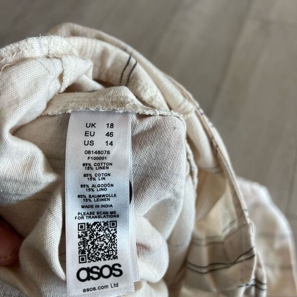 Asos Design Strapless Striped Jumpsuit Romper - Size 14 - Picture 10 of 10